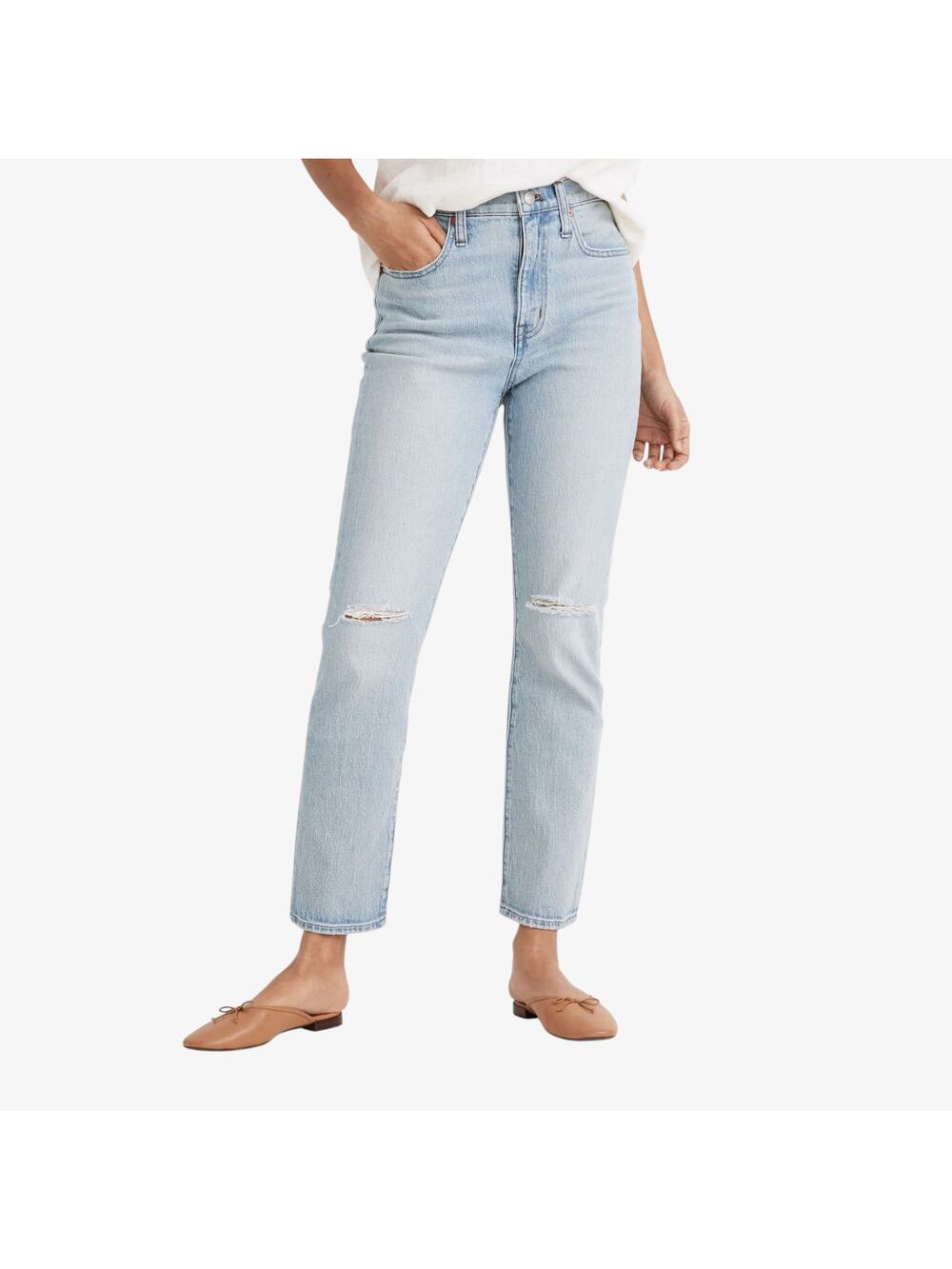 Madewell Jeans Size 25 High Rise Slim Crop Boyjean Light Wash Denim